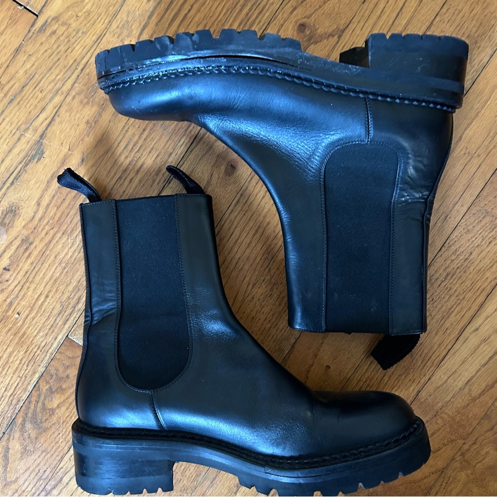 ME + EM Chunky Chelsea Boot Italian Leather in Black Size 39 1/2 (US 9.5) - Picture 4 of 7